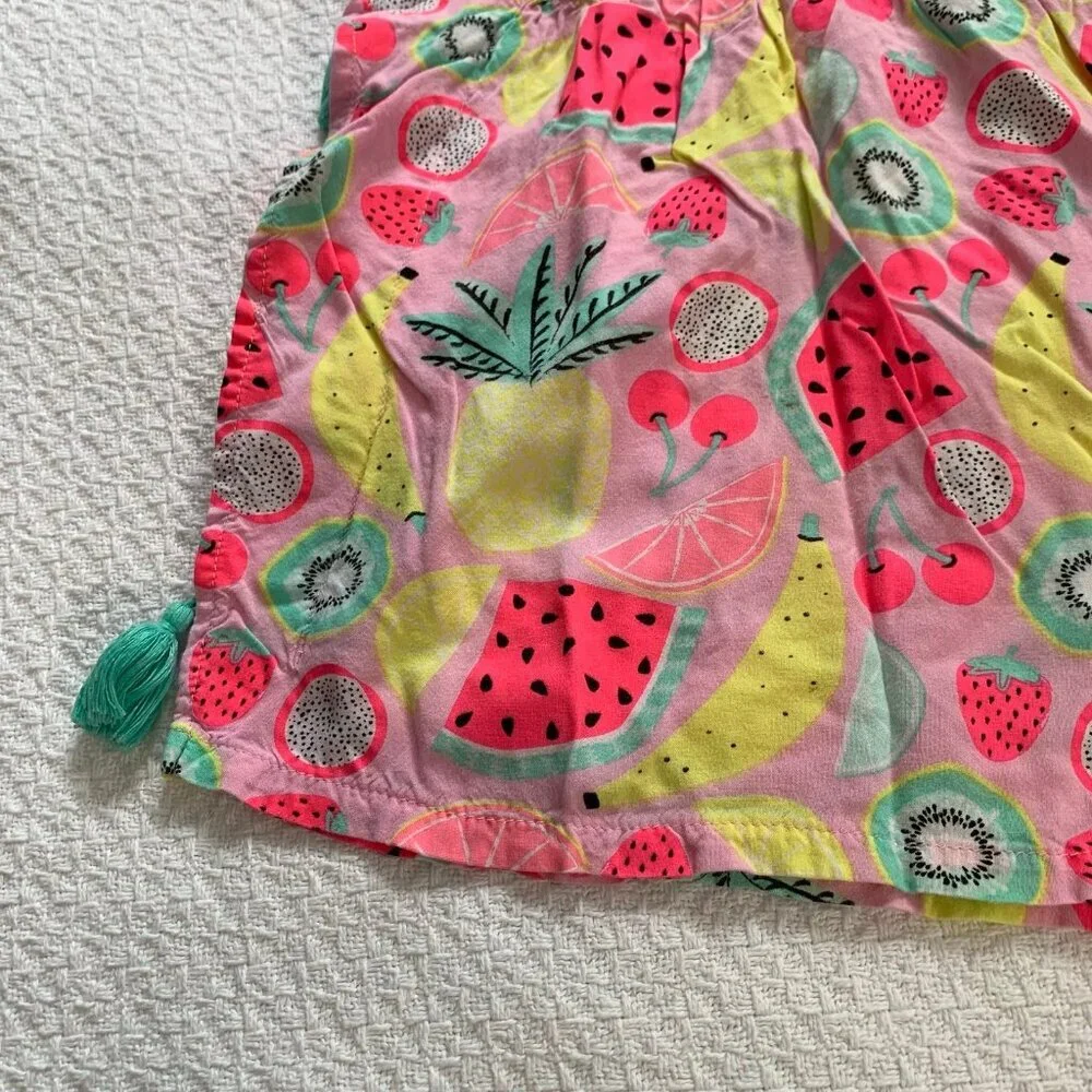 5/$25 Cat & Jack Girls‎ Pink Fruit Print Tassel Swim Cover-Up Dress Size 2T